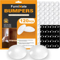Cabinet Door Bumper, Cabinet Bumpers Clear Rubber Stoppers 120PCS 3/8 Inch | Cabinet Stoppers, Cupboard Drawer Picture Frame Bumpers, Sound Dampening, Clear and Black
