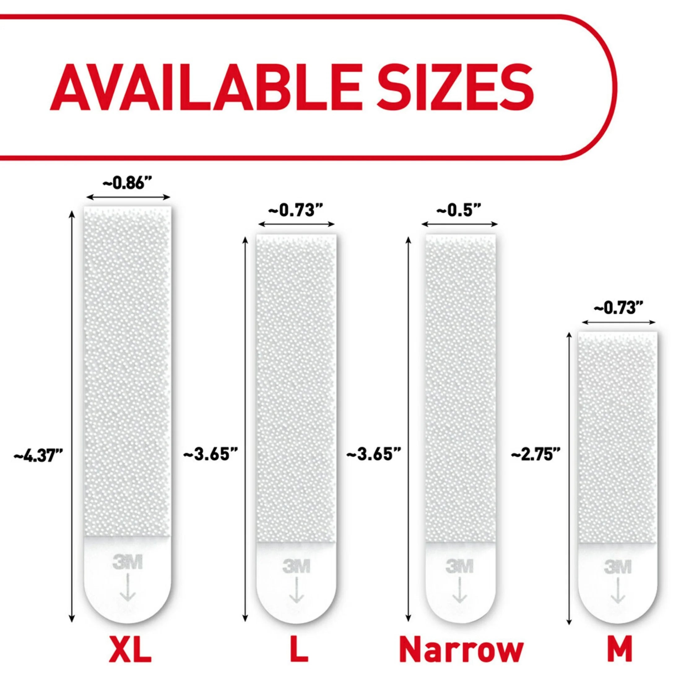 Narrow Picture Hangers, Holds 10 Lb, White, 4 Pairs Adhesive Strips