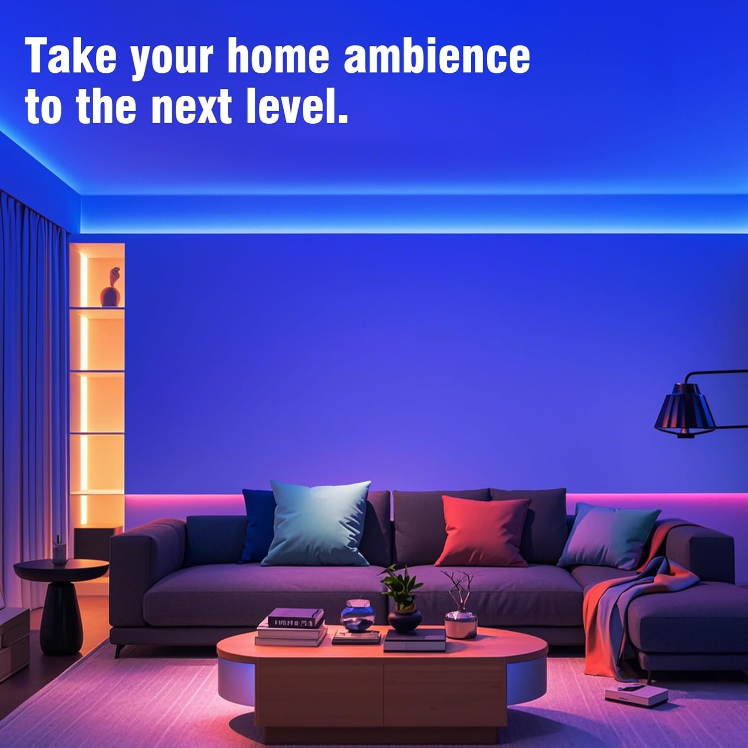 100FT LED Strip Lights for Bedroom RGB Color Changing | 24-Key IR Remote Control, Smart App Control, Music Sync, Room Home Decor Lighting