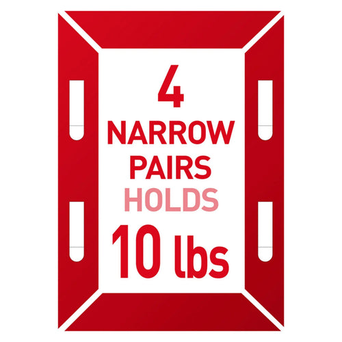 Narrow Picture Hangers, Holds 10 Lb, White, 4 Pairs Adhesive Strips
