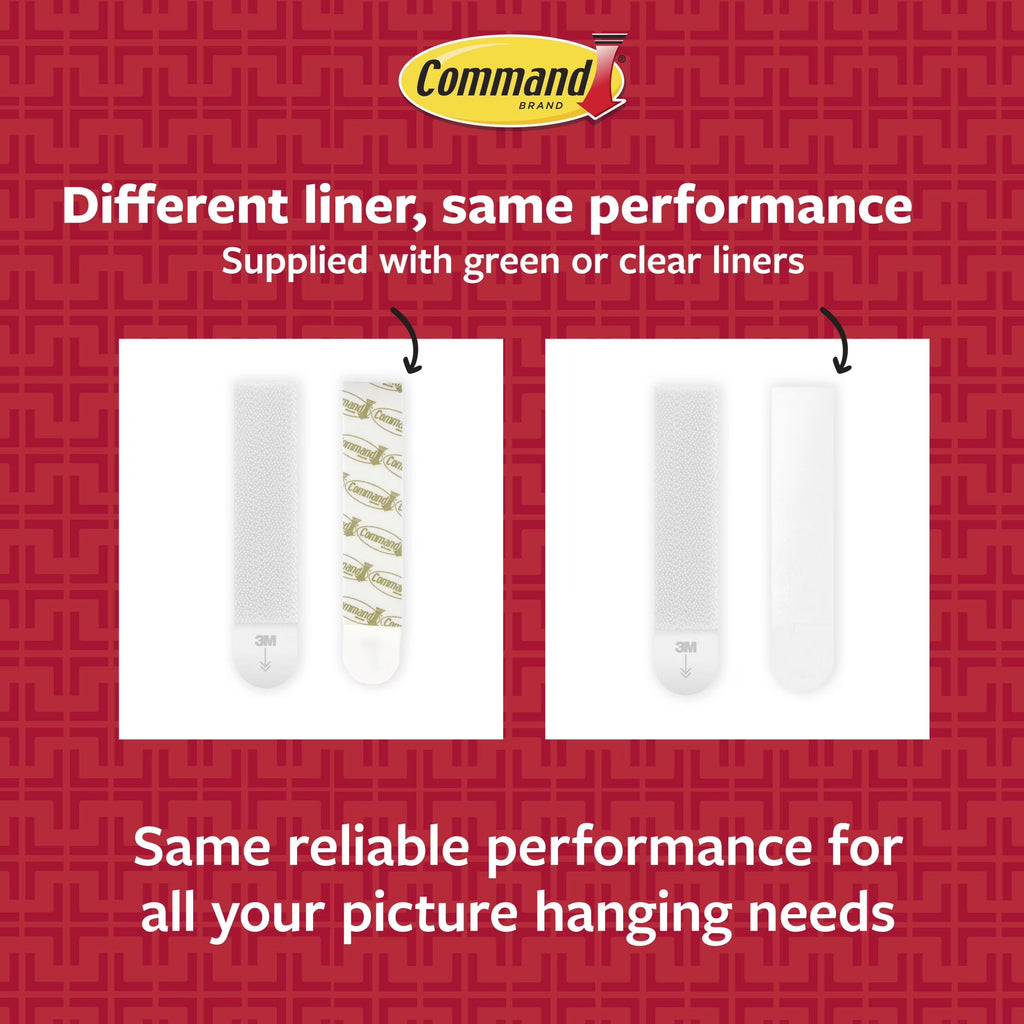 Narrow Picture Hangers, Holds 10 Lb, White, 4 Pairs Adhesive Strips